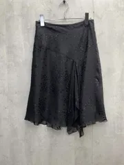 美品 INDIVI インディヴィ シルバー刺繍入り シアー スカート 日本製 size38/黒 ■◆ レディース