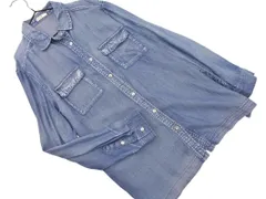 ELLE エル デニム調 USED加工 シャツ size40/紺 ■◇ レディースのサムネイル