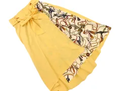 MAJESTIC LEGON マジェスティックレゴン 素材切替 ラップ風 スカート sizeS/黄 ■◇ レディース