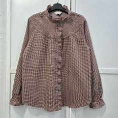 美品Steven Alan ダイアモンドパターンハイネックブラウスM手洗い可能
