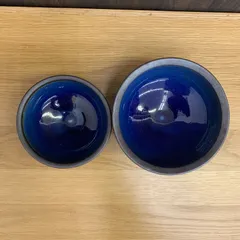 【美品】出西窯 出西ブルー ボウル 2個セット（大小） 鉢 民藝 島根のサムネイル