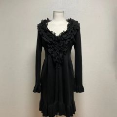 貴重 ピンクハウス 日本製 レース ティアード ロング ワンピース F 黒 貴重 ピンクハウス 日本製 レース ティアード ロング ワンピース F 黒