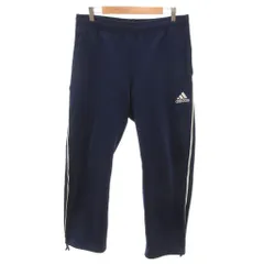 アディダス adidas スウェットパンツ ジャージ M 紺 ネイビー サイドライン ロゴ フルレングス /SJ ■ECF001