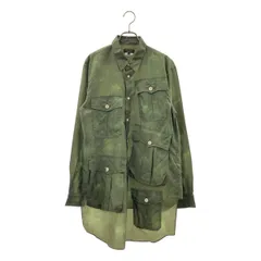 【美品】  COMME des GARCONS HOMME PLUS / コムデギャルソンオムプリュス | 2025AW | 製品加工 マルチポケット 捻じれ ロング シャツ | M | グリーン | メンズ