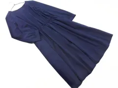 ofuon オフオン Vネック ギャザー ワンピース size38/紺 ■◇ レディースのサムネイル
