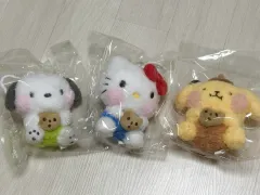 ポチャッコ/ハローキティ/ポムポムプリン ぷっくりフェイス キーホルダー