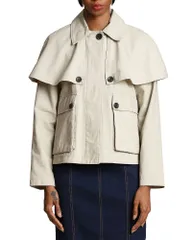 アヴェックレフィーユ レディース アウター ジャケット・ブルゾン ケープデザイン コットン キャップ ケープ Avec Les Filles Cotton Cape Jacket Limestone