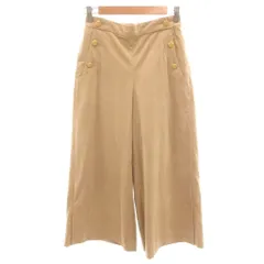 スポーティングアンドスタイル Sporting & Style 美品 キュロットパンツ 36 茶 ブラウン クロップド丈 ワイドシルエット 飾りボタン /SJ ■ECF001