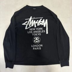 Stüssy ロンT 都市限定ロゴ（LA / ホノルル）ブラック/ホワイト - メルカリ