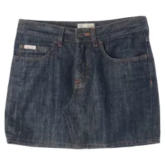 カルバン・クライン (WOMEN - M) コットン ポリ パッチ ロゴ デニム スカートのサムネイル
