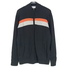 FILA フィラ ゴルフ メンズ 防風 バイカラー ハイネック ニット ジップアップ ブラック 105 (HU27021)のサムネイル
