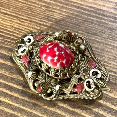 MP342) 詳細不明 ブローチ 現状品 / ビンテージ ヴィンテージ アンティーク アクセサリー スカーフ留め コスチュームジュエリーのサムネイル