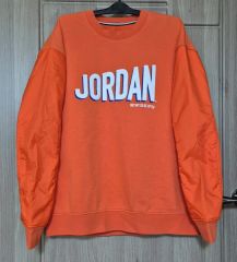 希少 XXL ジョーダン センターロゴ スウェット オレンジ ナイロン切替
