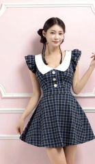 JILTU petit frill dress pattern 千鳥柄ワンピース - メルカリ