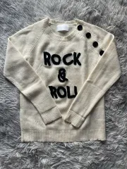 ZADIG&VOLTAIRE ザディグ・エ・ヴォルテール アイボリー Rock&Roll 刺繍 ボタン ニット カシミア100のサムネイル