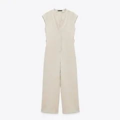 ZARA ザラ オールインワン サロペット ベージュ 無地[RAA-21]