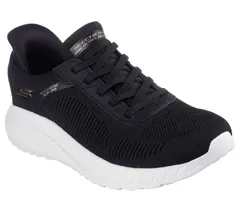 スケッチャーズ レディース シューズ スニーカー Skechers Hands Free Slipins BOBSport Squad Chaos Current Muse Womensneakers Black White ホワイト