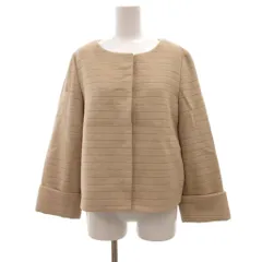 ボディドレッシングデラックス BODY DRESSING Deluxe 美品 ノーカラーコート ショート丈 アンゴラ ウール 36 ベージュ スナップボタン /NL ■ECG004のサムネイル