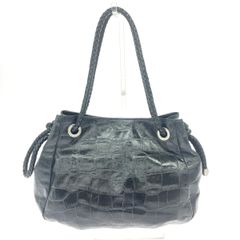 jacono クロコ型押しバッグ 巾着型 ブラック | Mercari