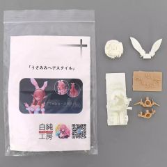 [Used] Plastic Model Kit 1/12 Head Parts Set H08 Bunny Ear Hairstyle "Megami Device" Detail-Up Parts (3D Printed Color Resin Cast Kit)