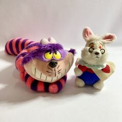 레어 Disney 체샤 고양이 화이트 래빗 봉제인형 2점 정리 상품 이상한 나라의 앨리스 현상품