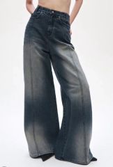 andwang Washed flare denim pants black - メルカリ