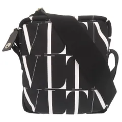 美品 ヴァレンティノ ガラヴァーニ ロゴプリント ナイロン ブラック ホワイト ショルダーバッグ 黒 0362 Valentino Garavaniのサムネイル