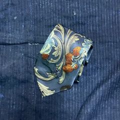 FENDI フェンディ 花柄 ラッピー シルク スカーフ ブルー リボン