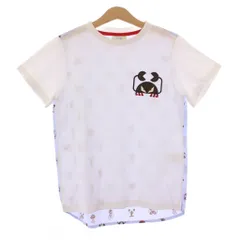 フェンディ FENDI KIDS Tシャツ 半袖 クルーネック 切替 イラスト プリント 10A 白 ホワイト 水色 ライトブルー /BBのサムネイル