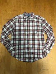 トミーヒルフィガー ワイドカラー チェックシャツ M
