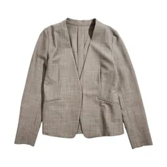 green label relaxing ユナイテッドアローズ ノーカラー Vネック ジャケット 36/ベージュ系 レディース フォーマル