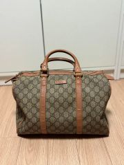 極美品/廃盤】グッチ シマレザー ボストンバッグ（内側ホースビット柄