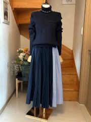 ⭐︎sacai ⭐︎チェック柄プリーツドッキングニット size1 - メルカリ