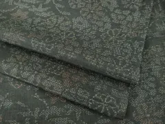 平和屋着物●結城紬　100亀甲　草花文　ロング丈　正絹　逸品　AABH8776ck