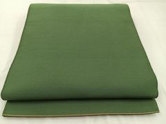 正絹色無地一つ紋袷 地紋入り 牽牛染め 深緑色(訳あり) | Mercari