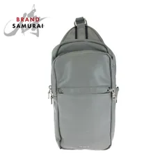 TAKEO KIKUCHI タケオキクチ グレー シルバー金具 レザー ボディバッグ ボムバッグ メンズ 409636【中古】