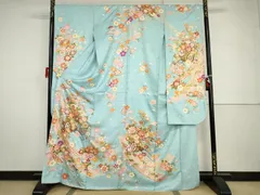 平和屋着物●豪華振袖　花車毬文　金彩　京都きもの友禅扱い　正絹　逸品　AABH8949cs