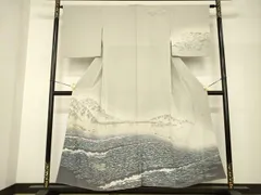 平和屋着物●十日町友禅作家　林静穂　訪問着　風景文　暈し染め　正絹　逸品　AABH9536ck