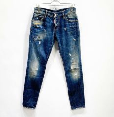 DSQUARED2】クラッシュ&ダメージ加工 スキニーデニム 48 イタリア製