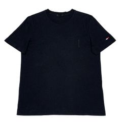 超人気・美品】PRADAプラダ/Tシャツ/裾レッドロゴ/異素材切替/ネイビー 