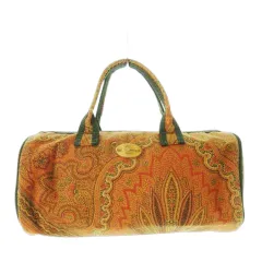 エトロ ETRO ミニボストンバッグ ハンドバッグ ナイロン ロゴ ペイズリー 茶 ブラウン /CK6 ■GY11のサムネイル