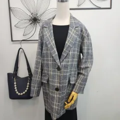 ミッソ MIXXO チェック パータン ロング ジャケット Sサイズ 季節の変わり目