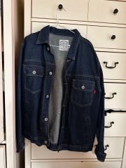美品【大きいサイズ XL】カイハラデニム ストレッチデニムジャケット 