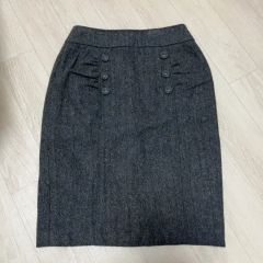 グレー ウール混紡 タイトスカート - メルカリ