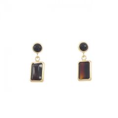 DECOUVERTE ☆ 10K square onyx pierce(両耳) - メルカリ