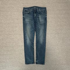 1491 RRL 加工デニムパンツ28 ストレッチスキニーフィット　革パッチ 1491 RRL 加工デニムパンツ28 ストレッチスキニーフィット 革パッチ