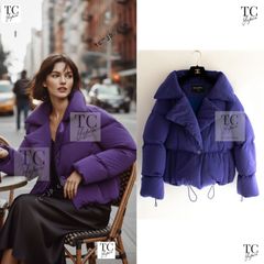 シャネル ジャケット スーツ CHANEL グレー パープル ツイード ジャケット スカート ランウェイ登場 カール・ラガーフェルド作品 超美品 40 CHANEL - シャネル ジャケット スーツ CHANEL グレー パープル