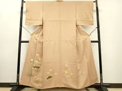平和屋着物■訪問着　刺繍　群鳥花文　暈し染め　金彩　正絹　逸品　DABE6964zy