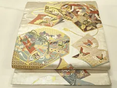 平和屋着物◎西陣　まいづる謹製　六通柄袋帯　唐織　吉祥手箔紋　金銀糸　正絹　逸品　DABE3948qpのサムネイル