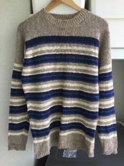RRL ダブルアールエルネイビーメブラックボーダー 長袖ニットM - メルカリ